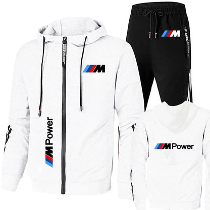 BMW Tracksuit Men's Clothing BMW Print Sweat Suit Casual Harajuku Hooded Sweatshirt+Pants 2 Piece Set Sportswear Sets Men