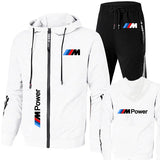 BMW Tracksuit Men's Clothing BMW Print Sweat Suit Casual Harajuku Hooded Sweatshirt+Pants 2 Piece Set Sportswear Sets Men