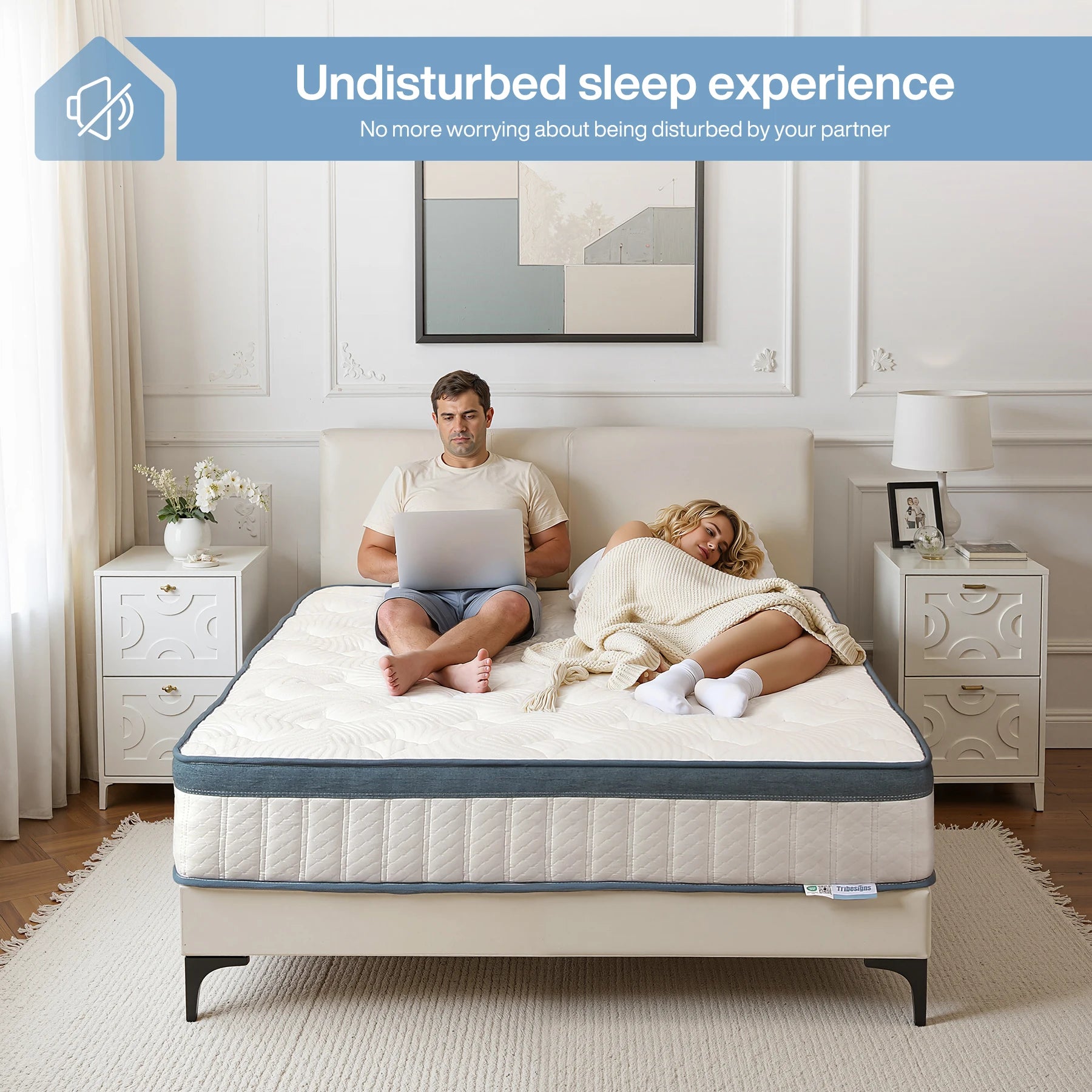 Tribesigns mattress 140x200 cm Height 25 cm Pocket spring Core mattress Medium Hardness H3 7-Zone Orthopedic mattress