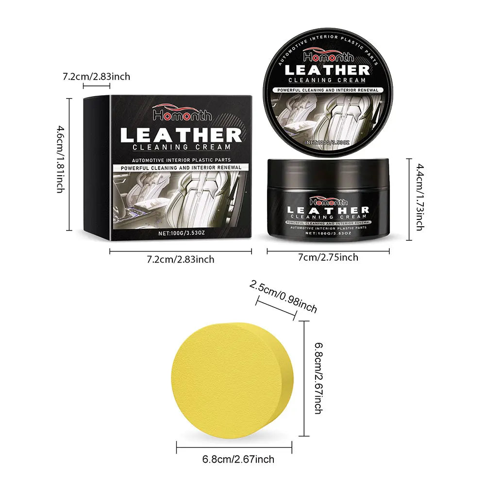Acondicionador de cuero de larga duración para asientos de coche, pulido, cuidado nutritivo, crema para el cuidado del cuero, para pantalones, bolsos, zapatos y muebles.