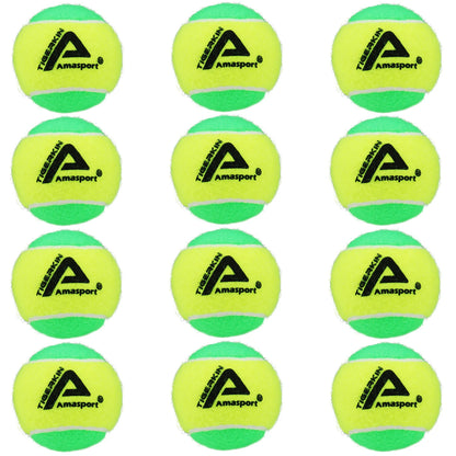 AMA SPORT Kids Training (Transition) Balls 20% 50% 75% Slower For Beginner Child Practice Tennis Soft Beach Tennis Ball 6~12PCS