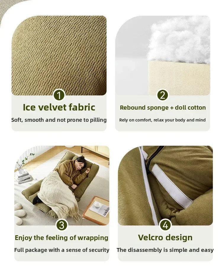 New rotating sofa chair, living room balcony fabric lazy sofa, adjustable backrest rotating leisure chair swivel chair