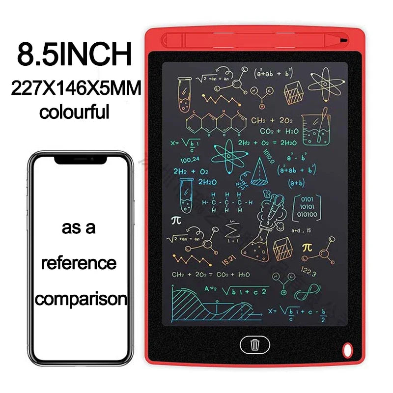 Tablet de desenho LCD para crianças, placa de escrita, ferramentas de pintura, eletrônicos, brinquedo educativo infantil, presente para menino, 4,4 polegadas, 8,5 polegadas