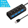 Concentrador de extensión de conmutador Concentrador USB 2.0 de 7 puertos Concentrador de extensión USB para computadora Un divisor USB 2.0 de Drag Seven para PC Portátil de escritorio