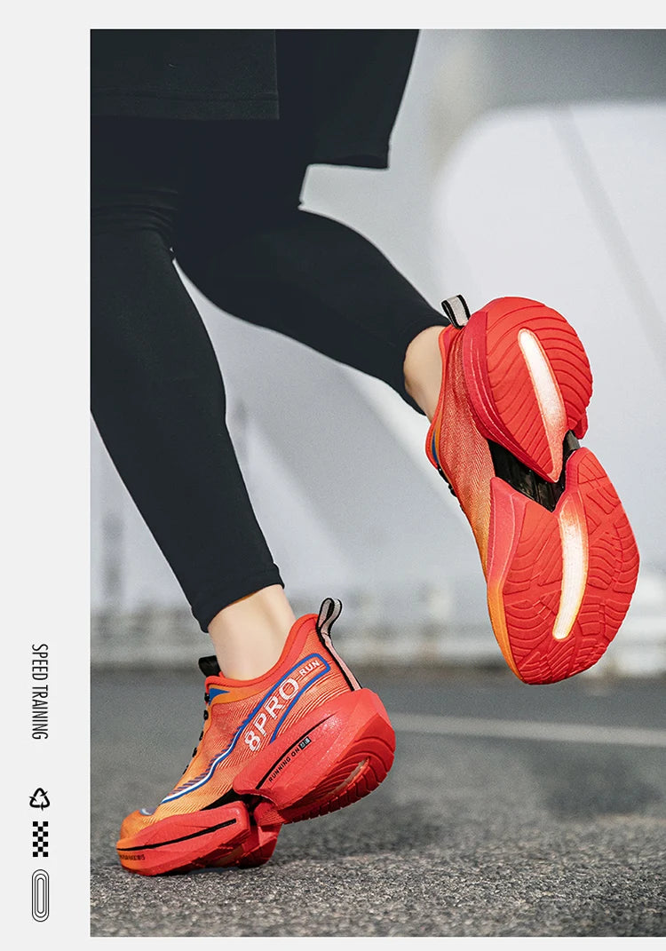 Marathon Air Cushion Men Sports Running Shoes Breathable Lightweight Women's Comfortable Athletic Nonskid Carbon Plate Sneakers