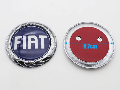 1pcs 3D 9.7cm ABS Car Front logo Front grill Rear Bumper tail door trunk Emblem sticker styling Accessories For FIAT