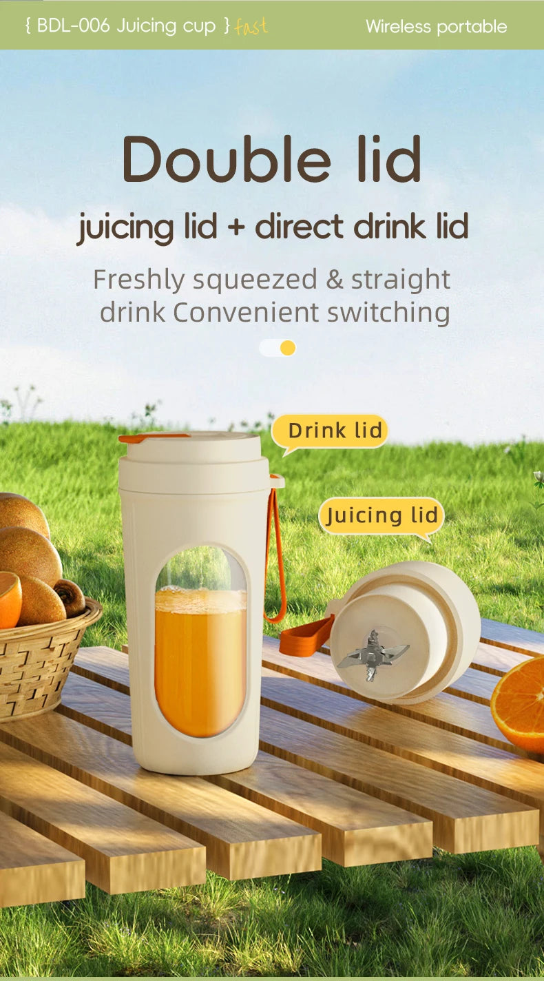 12 Blades Electric Portable Blender 350ML Juicer Fruit Mixers USB Rechargeable Smoothie Juicer Cup Squeezer Juice Maker