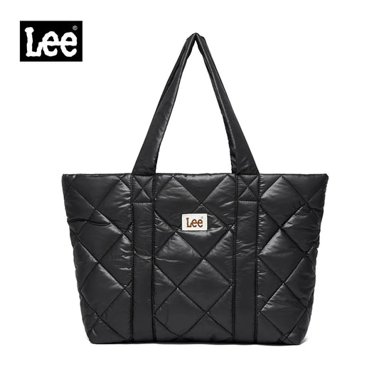 LEE Large Soft Puffer Bag Women Big Size College Students Laptop Book Quilted Tote Bag Lady Down-filled Shopping School Bags