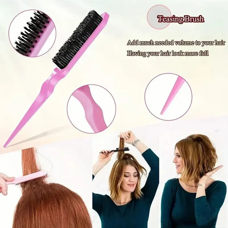 Curly Hair Detangling Comb Set Curly Hair Brush Curved Rat Tail Comb Hair Brush, Salon Tools, 12pcs per set