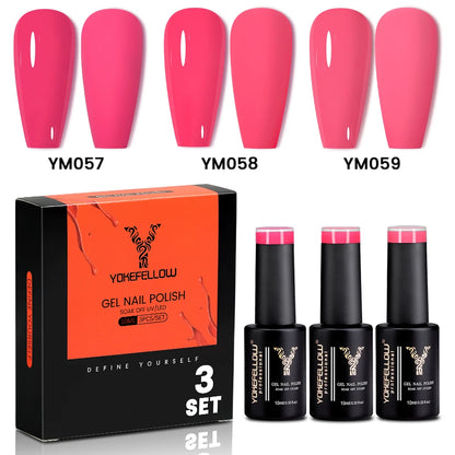 NEW YOKEFELLOW 10ml Crystal Jelly Nude Red Pink Gel Nail Polish Transparent Semi-permanent UV Gel Nail Art Soak Off Gel Varnish