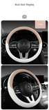 Perforated Nappa Leather Car Steering Wheel Cover Warm in Winter and Cool in Summer, Universal 15 Inch,  Anti-Slip, Odorless