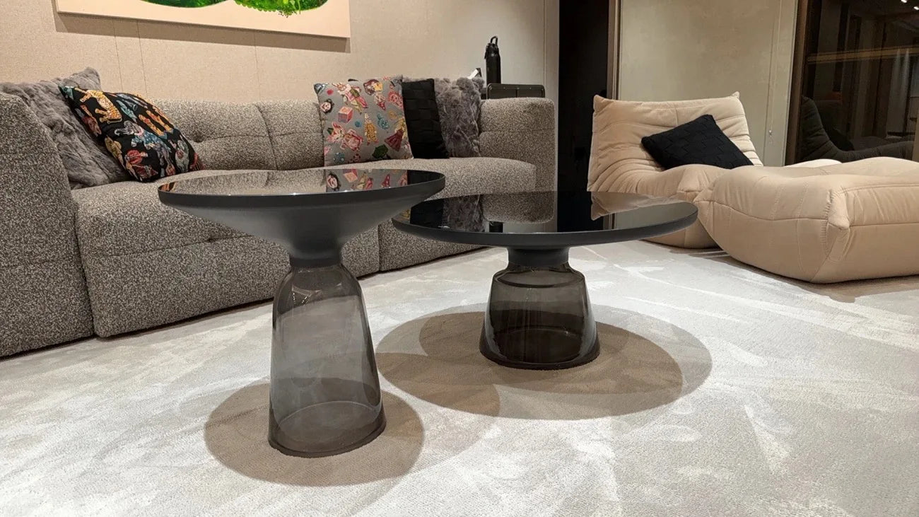 Artistic Glass Coffee Tables, Creative Design End Tables for Living Room , Stylish Accent Tea Table with Various Sizes & Colors