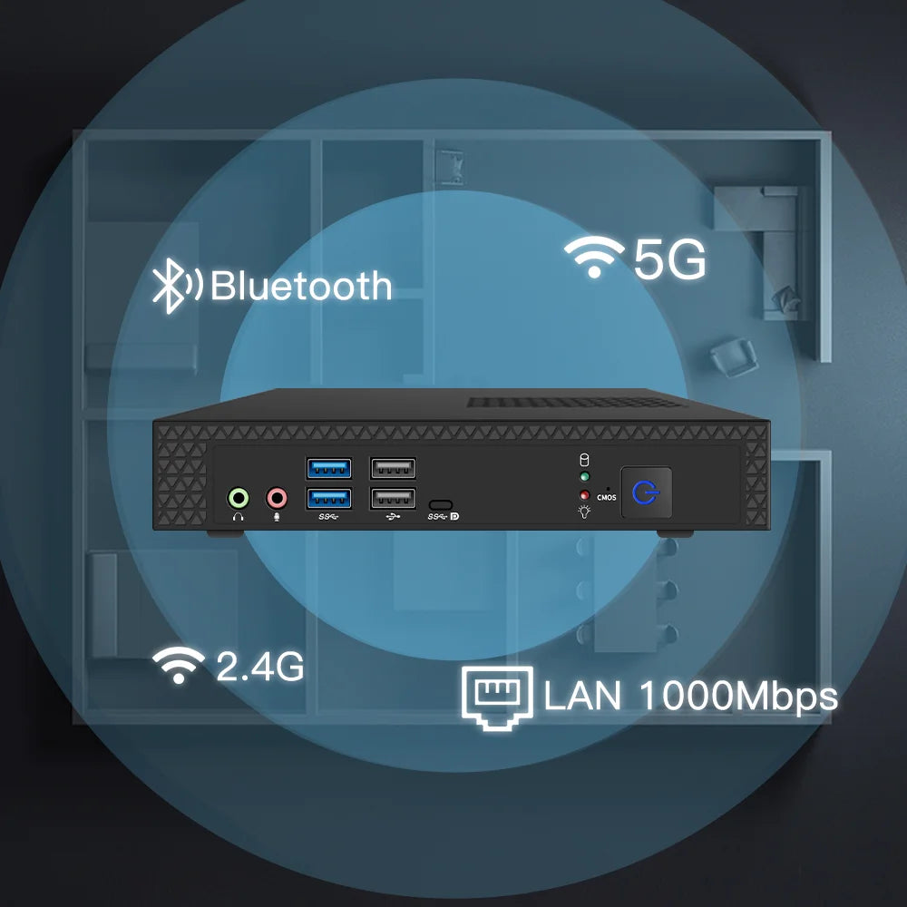 TexHoo Mini PC Computer Intel Core i7 i5 Processador ITX Windows 10 Pro Thin Client Industry COM SSD Bluetooth WIFI Brand New