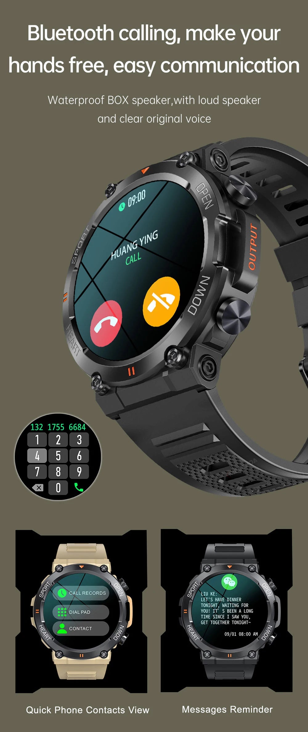 MEVADEN 1.39 inch HD Bluetooth Call Smart Watch Men Sports Fitness Tracker Heart Monitor 400mAh Smartwatch For Android IOS MD56