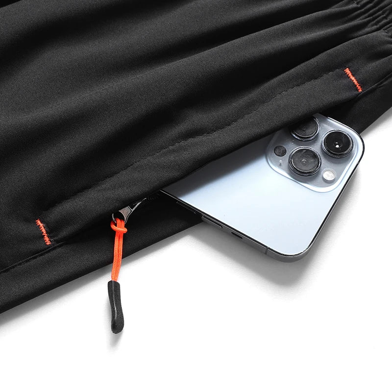 Summer Running Sports Shorts Men Breathable Beach Shorts Ice Silk Comfortable Elastic Waist Fitness Basketball Short Sportswear