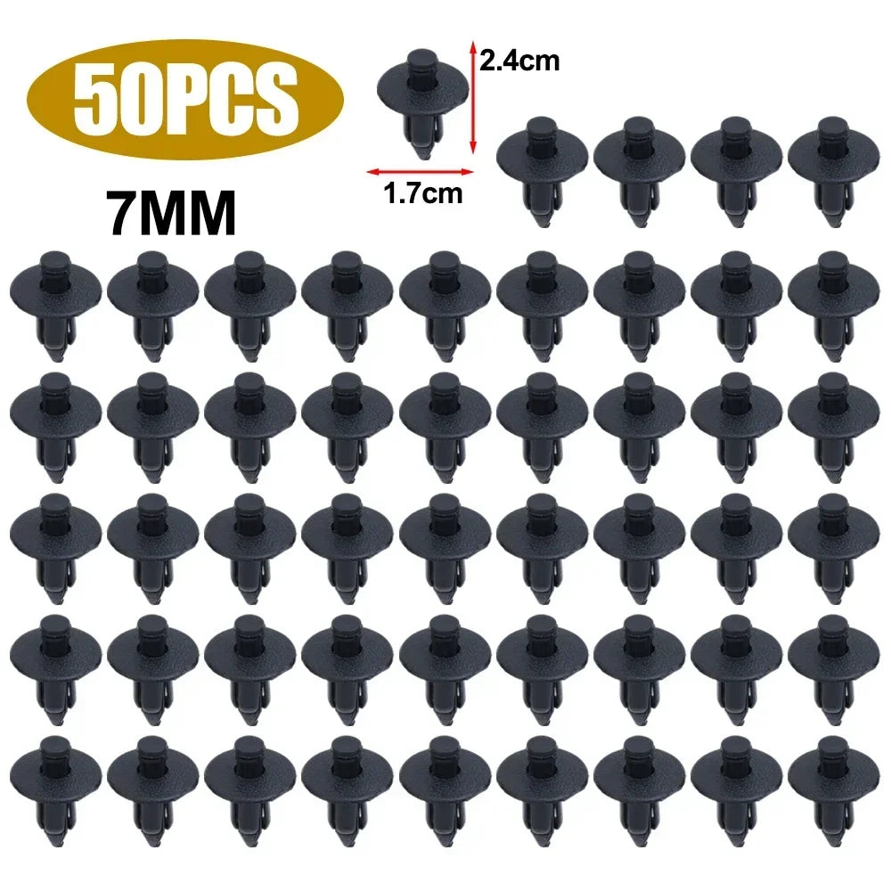 Remache de plástico para carenado de coche, clips de sujeción para panel, 3 tamaños, pasador de presión, 6 mm, 7 mm y 8 mm, para interior, 100/50 unidades