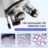 Microscopio óptico monocular 64X-2400X para niños de primaria, ciencias, biología experimental, microscopio digital