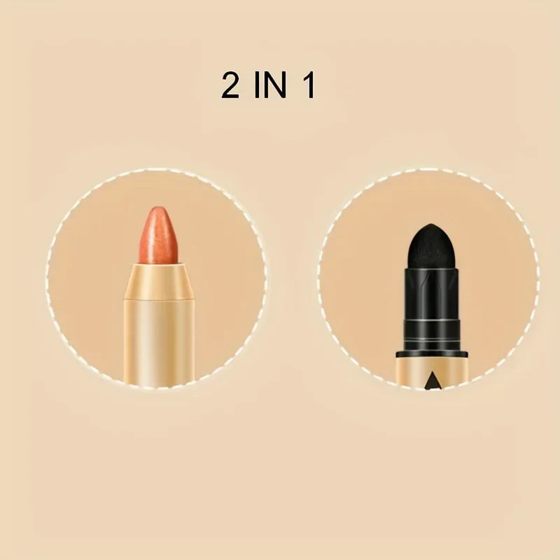 Eyeshadow Stick Pencil Waterproof Glitter Matte Eyeshadow 2 in 1 Pearly  Makeup High Pigmented Eyelid Under Crease Eyeshadow Pen