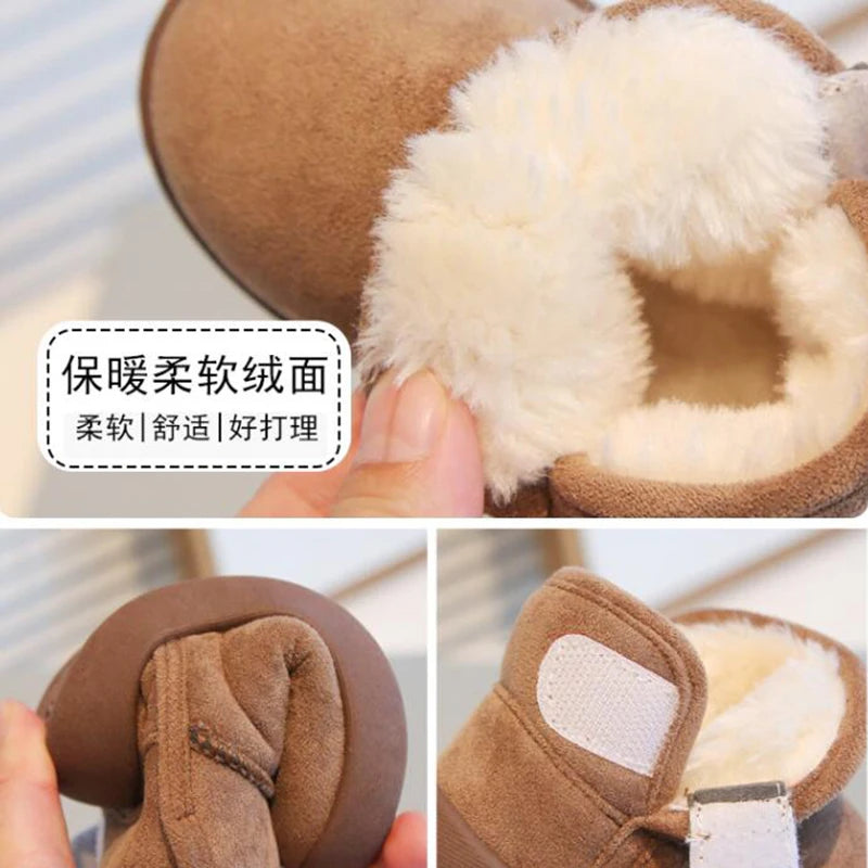 Winter Baby Girl Shoes New Toddler Snow Boots Children Infant Plush Warm Kids Short Boots Boys Cotton Shoes Size 15-24