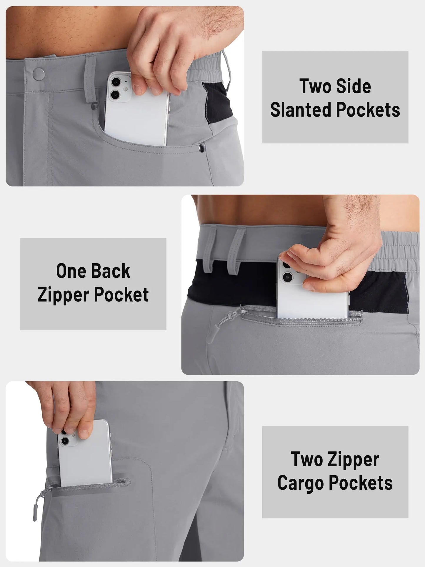 TACVASEN Quick Dry Cargo Shorts Mens Lightweight Work Cargo Shorts Multi Pockets Waterproof Outdoor Hiking Fishing Shorts Male