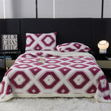 Flannel Warmth Autumn Winter Blanket Keep Warm Comfortable Jacquard King Size Blankets Skin Friendly Geometric Nap Comforter