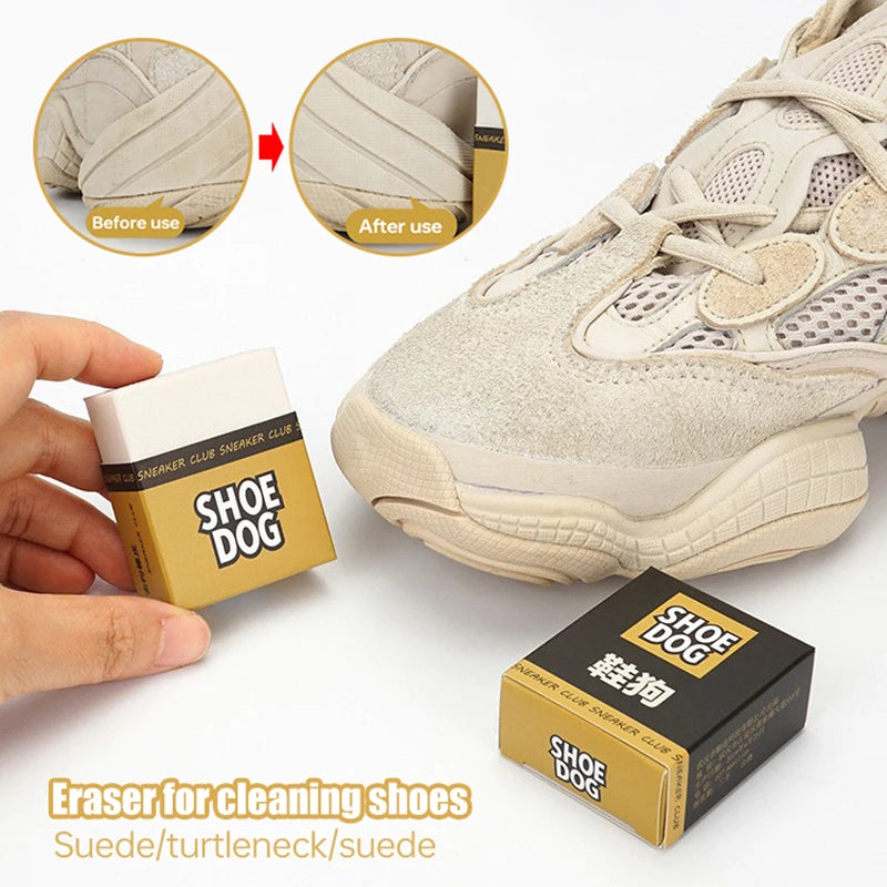 Borrador portátil para zapatos de gamuza, piel de oveja, cuidado de telas de cuero mate, limpiador de cuero, cepillo para zapatos con bloque de goma, 1 pieza 