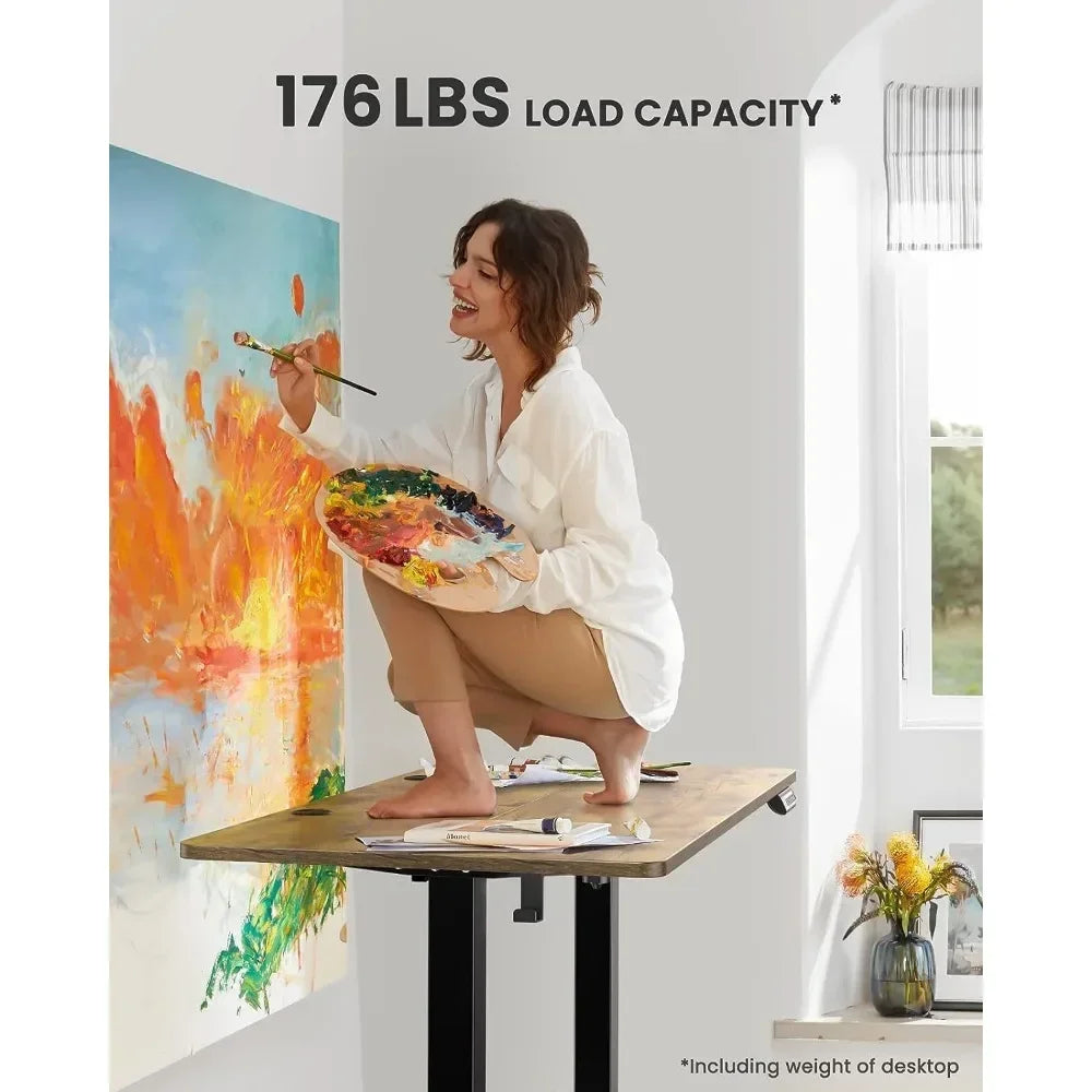 ad Height Adjustable Electric Standing Desk, 55 x 28 Inches Sit Stand up Desk, Memory Computer Home Office Desk