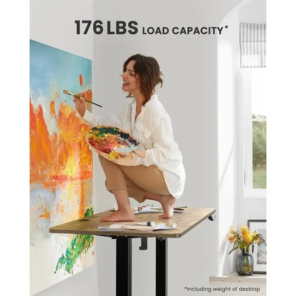 ad Height Adjustable Electric Standing Desk, 55 x 28 Inches Sit Stand up Desk, Memory Computer Home Office Desk