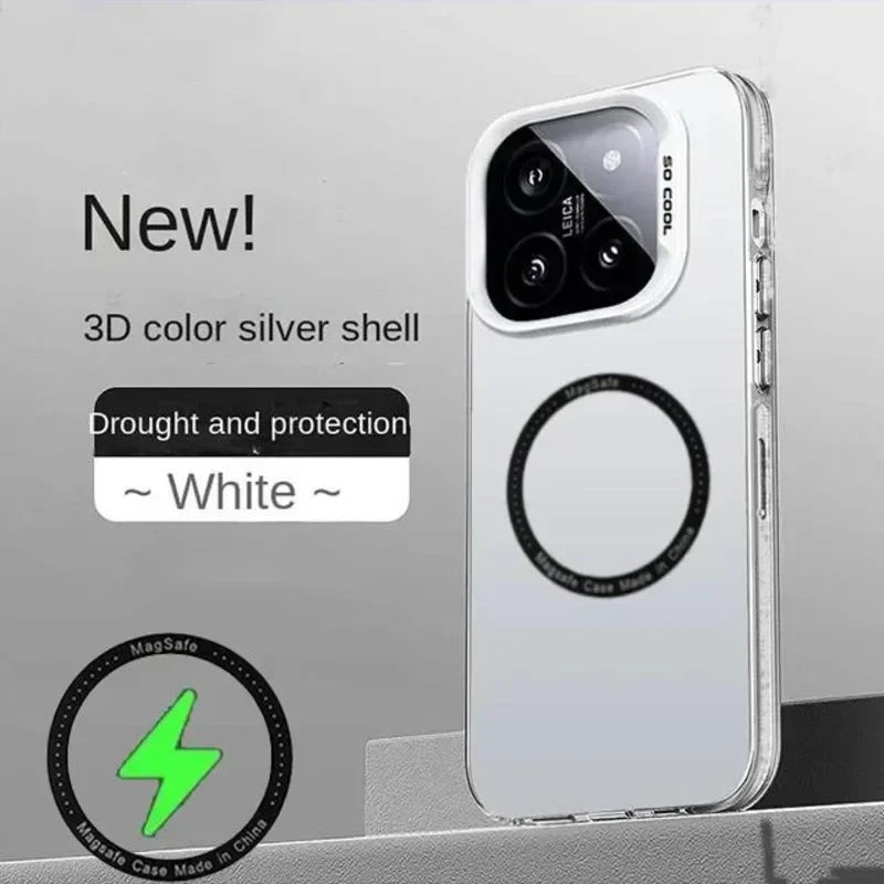 Luxury Magsafe Wireless Charging Matte Frosted Case For Xiaomi 14 13 13T 14T Pro Semi-Transparent Shockproof Protection Cover