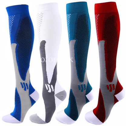 4 Pairs/Pack Compression Socks High Sports Socks for Women Men Running Hiking Edema Diabetes Varicose Veins Socks 20-30mmHg