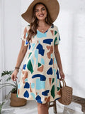 2024 Spring and Summer Cross-border Europe and America New Large Women's Fashion V-neck Shirt Dress Plus Size