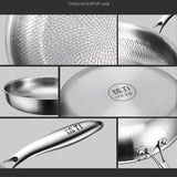 26/28/30cm German Pure Titanium Frying Pan Non-stick Frying Pan Uncoated Fish Scale Hammer Pattern Titanium Alloy Cookware