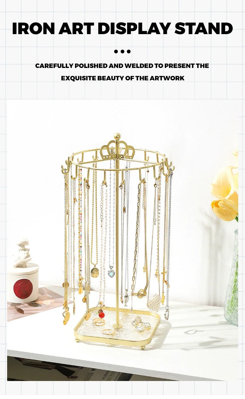 1 creative desktop acrylic base crown jewelry rack suitable for necklace pendants for easy organization and summarization