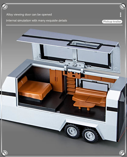 Camiones de juguete para niños, modelo Cybertruck, camioneta plateada, de metal fundido a presión, con sonido y luz, a partir de 3 años, escala 1:32.