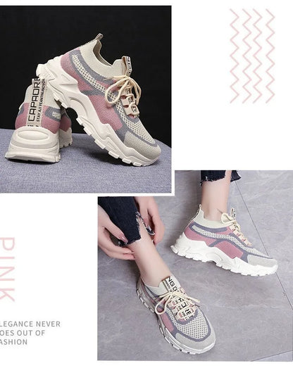 2024 Fashionable Flying Woven Women's Running Shoes Korean-Style Women's Shoes Breathable Lightweight Sports Shoes Ladies Shoes
