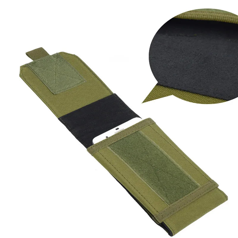 Bolsa de camuflaje para exteriores, soporte para teléfono, funda deportiva para cinturón, impermeable, de nailon, EDC, para caza deportiva, bolsas de camuflaje en mochila