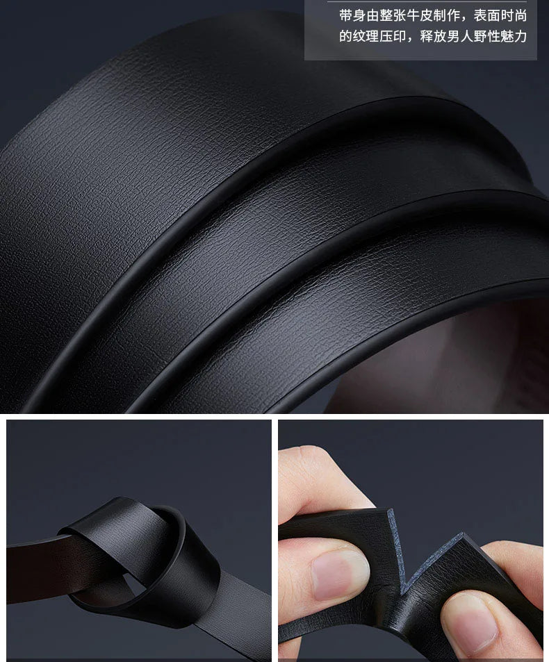Men's automatic buckle casual cowhide versatile belt with personalized fit