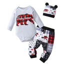 Newborn Baby Boy Baby Elephant Clothes Set Long Sleeve Romper Bodysuit Top and Pants with Hat Spring Autumn Cute Outfit for Boys