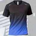 Camisetas deportivas para hombre, ropa deportiva de fitness, de secado rápido, con gradiente, de manga corta, para exteriores, baloncesto, entrenamiento, running, ropa para hombre