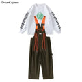 Boys Hip Hop Loose Overalls Girls K-pop Cargo Pants Kids Dungaree Joggers Children Jumpsuit Street Dance Romper Teen Streetwear