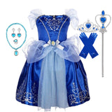 Vestido de Princesa para Festa à Fantasia – Novo Modelo 2025 – Ideal para Natal, Aniversário e Carnaval (Estilos Rapunzel e Bela)