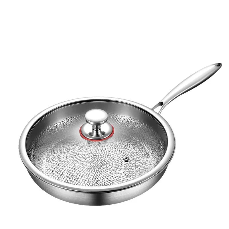 High-end titanium pan, household uncoated steak frying pan, titanium alloy non-stick pan, gas stove with titanium pan