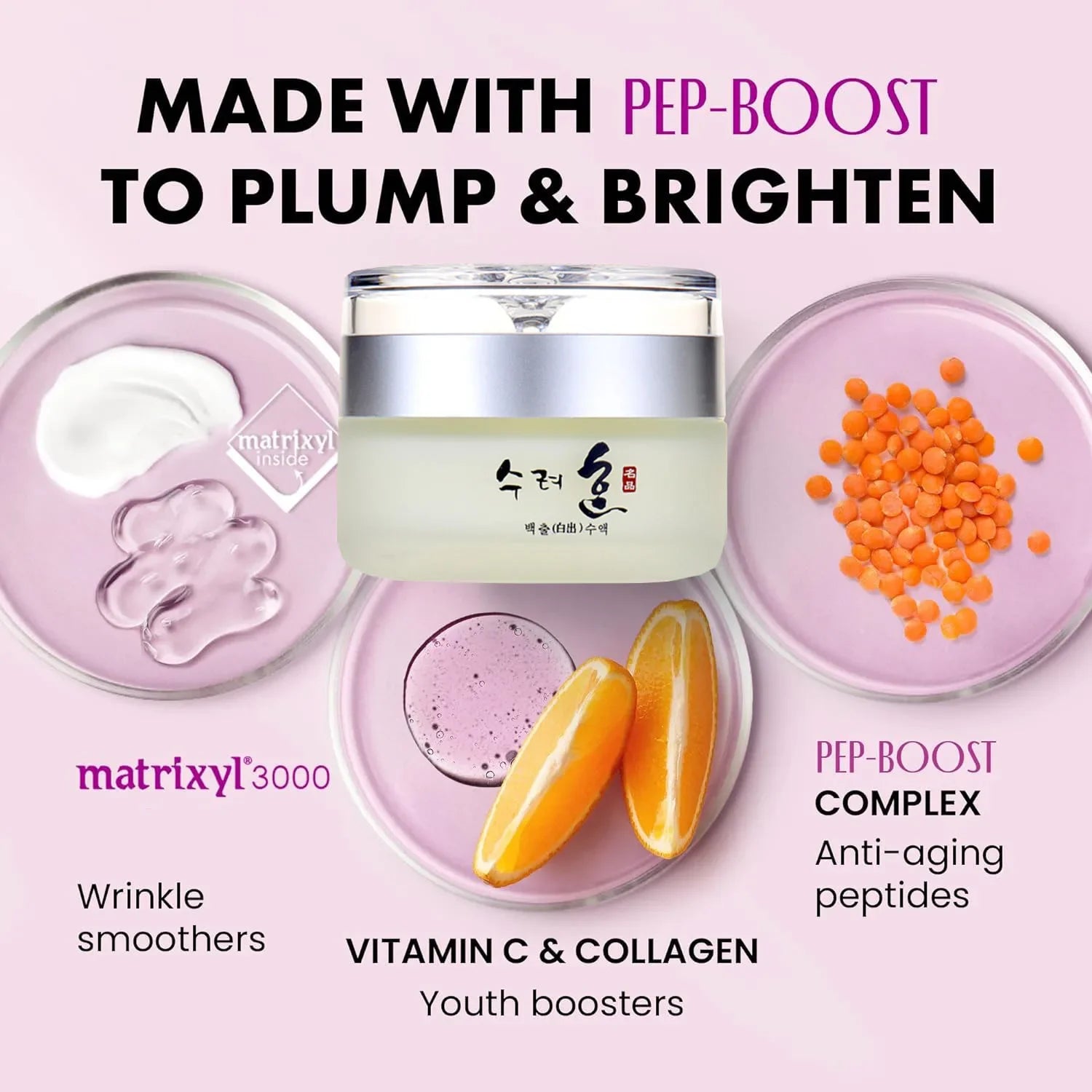 50g Collagen Face Cream Nourish Plump Up Skin, Fresh Texture Cream Makes Skin Younger Day/Night Cream Moisturizer Korean Cosmetics