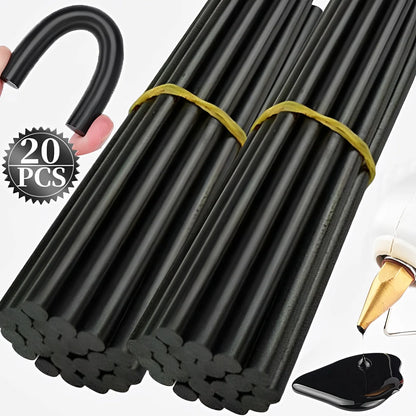 Pistola de cola adesiva preta para carro, Bastão de cola quente, Silicone para Hot Melt, 7mm, 11mm, Ajuste para torneiras de cozinha, Artigos do banheiro, 1 Pc, 20Pcs
