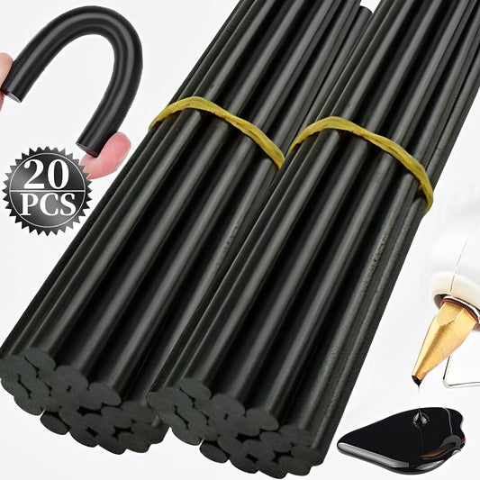 Pistola de cola adesiva preta para carro, Bastão de cola quente, Silicone para Hot Melt, 7mm, 11mm, Ajuste para torneiras de cozinha, Artigos do banheiro, 1 Pc, 20Pcs