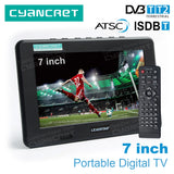 LEADSTAR D7 Portable TV DVB-T2 ATSC ISDB-T tdt DTT 7 inch Digital Analog mini small Car TV Television Support TF MP4 H.265 AC3