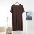 Vestido suelto de manga corta para mujer, de verano, color liso, tallas grandes XL-8XL 