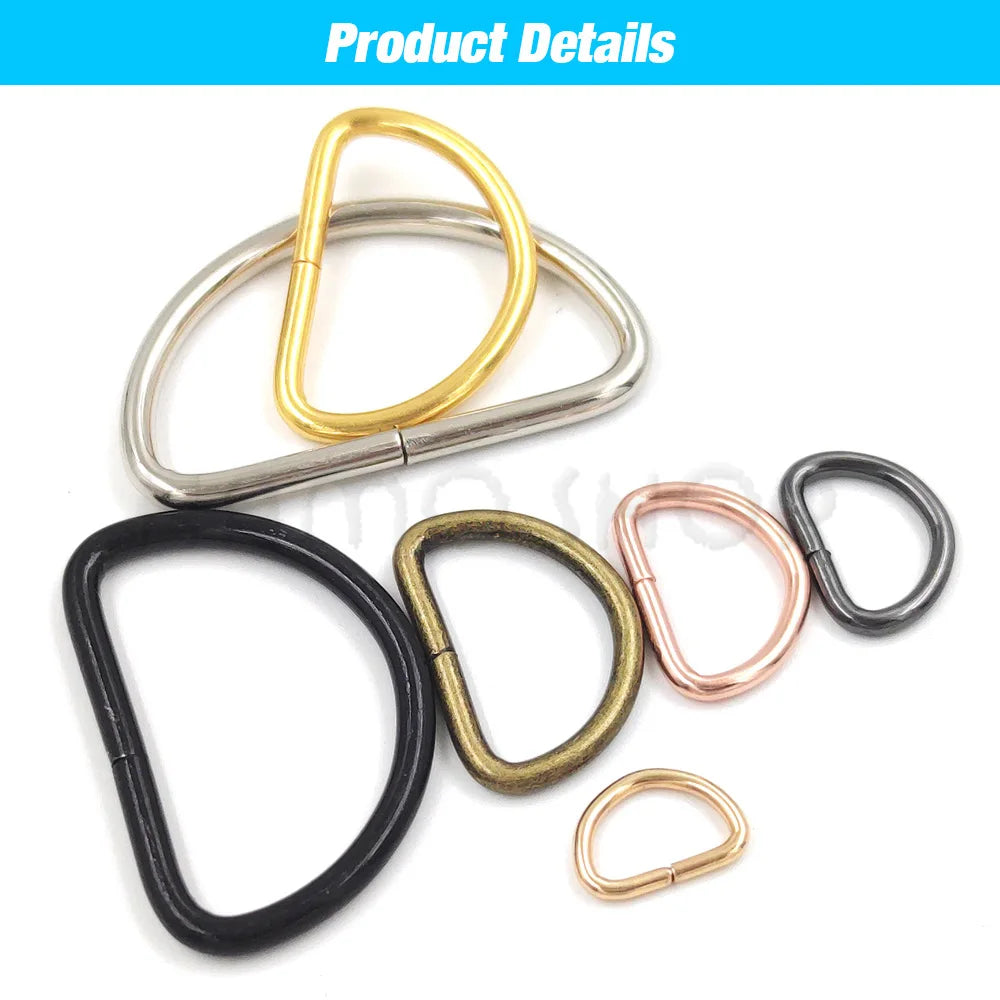 Hebilla ajustable de metal con anilla en D para correas de mochilas, bolsos, collares de gato y perros, accesorios de bricolaje, 20-1000 unidades