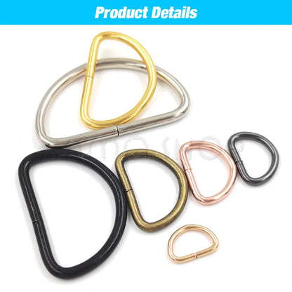 Hebilla ajustable de metal con anilla en D para correas de mochilas, bolsos, collares de gato y perros, accesorios de bricolaje, 20-1000 unidades