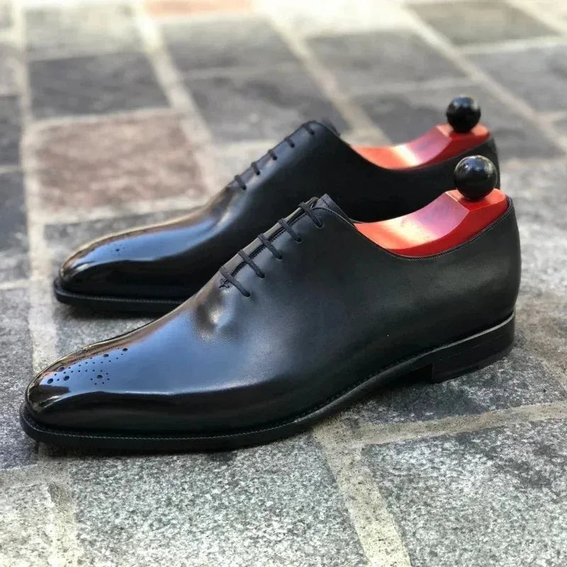 New Red Sole Brogue Shoes Men Black Business Men's Formal Shoes Lace-up Round Toe Spring/Autumn